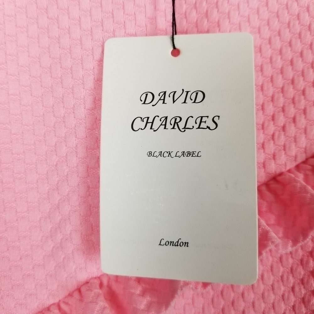 David Charles London Black Label Pink Diagonal Ruffle Shift Dress NWT Sz 12 Yrs - Picture 8 of 11